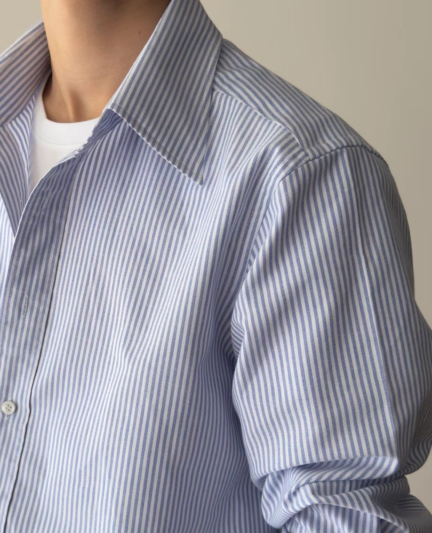 Cleanfit乾淨穿搭條紋寬松襯衫