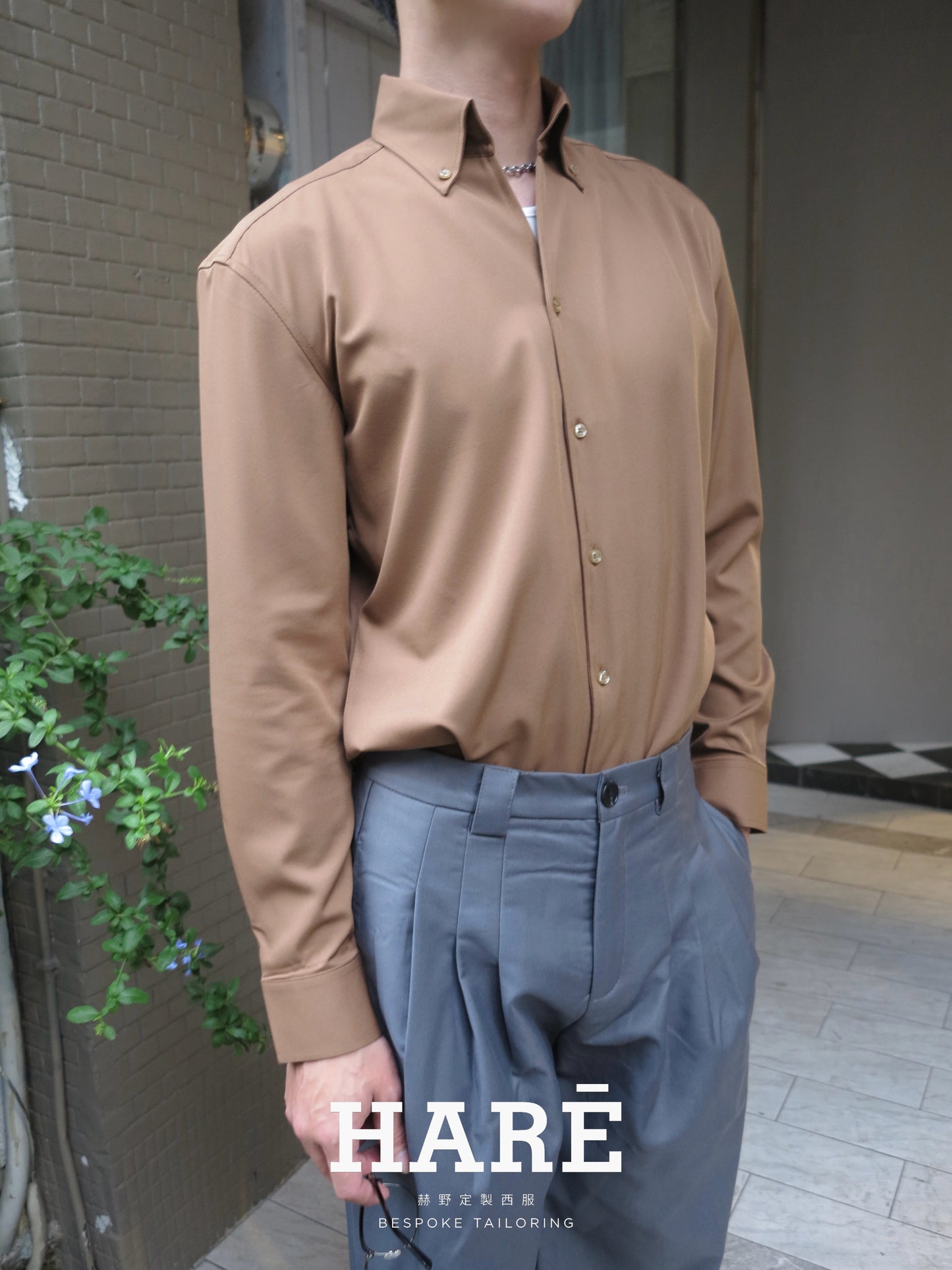 男士都會立領鈕釦紳士襯衫