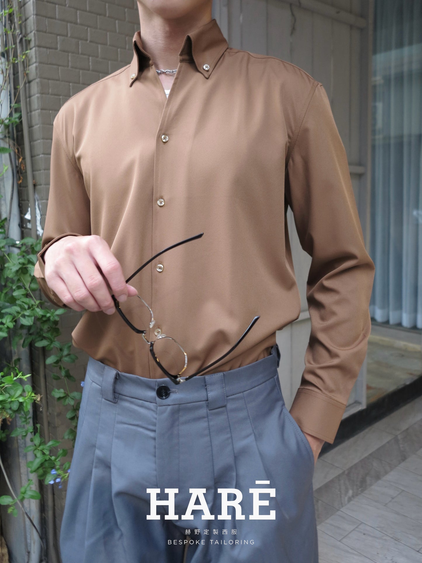 男士都會立領鈕釦紳士襯衫