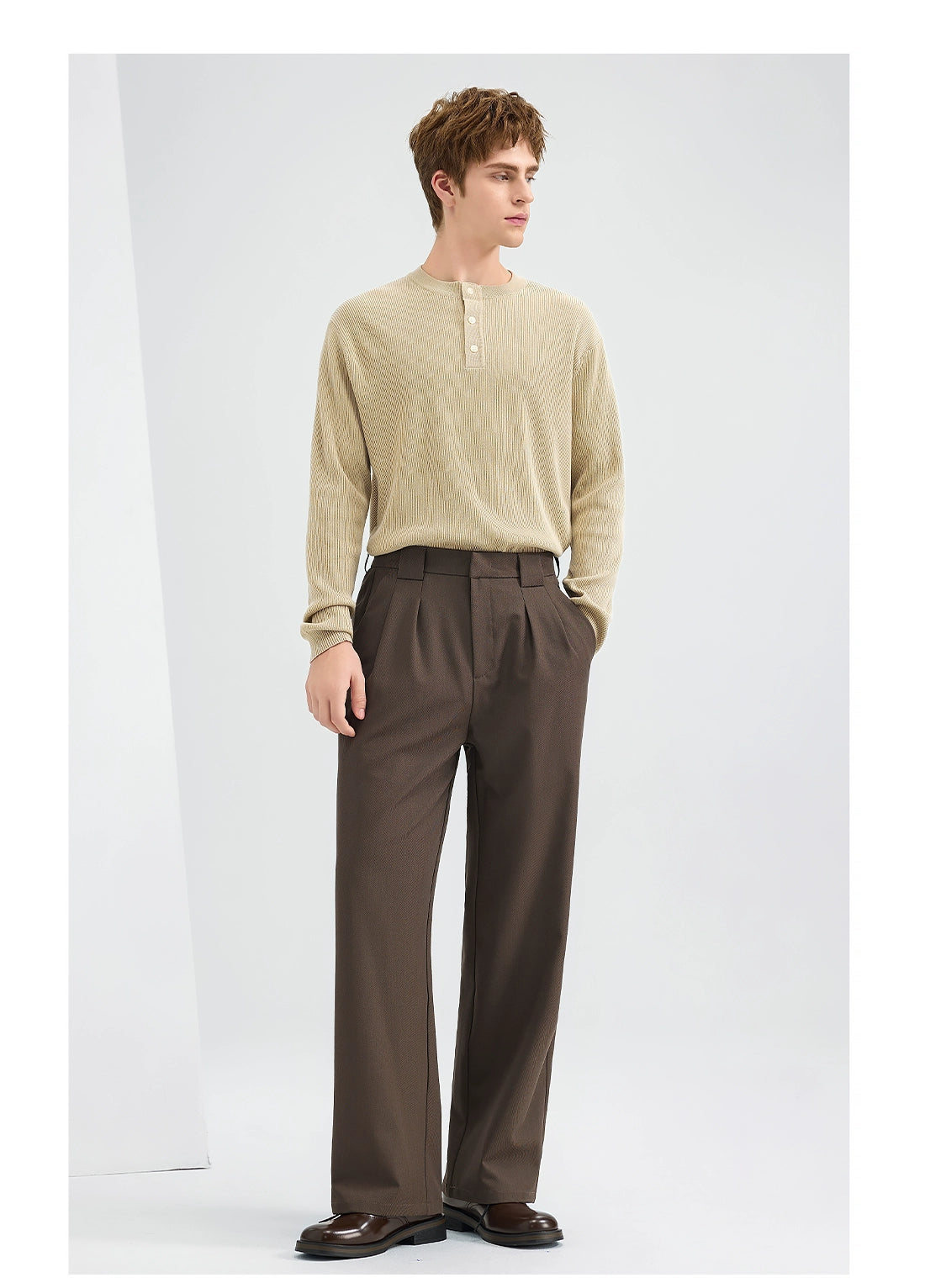 套頭毛衣2025新款秋冬通勤老錢風長袖亨利領男生針織衫