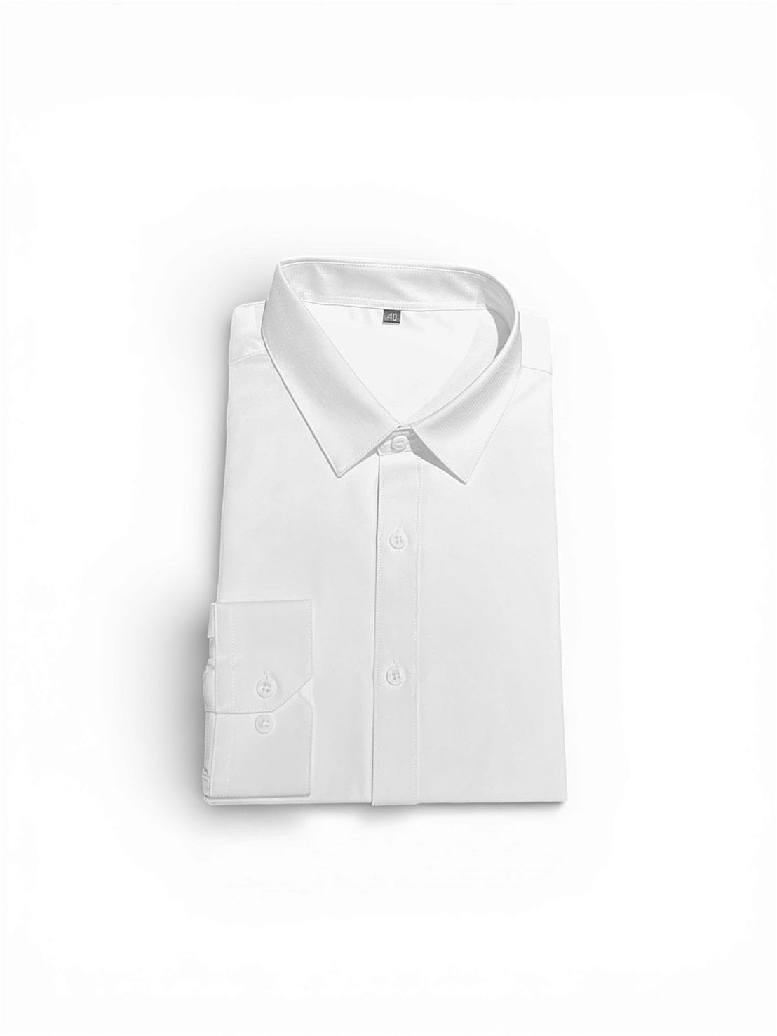 男士經典長袖商務正裝修身輕膚高級感黑白襯衫